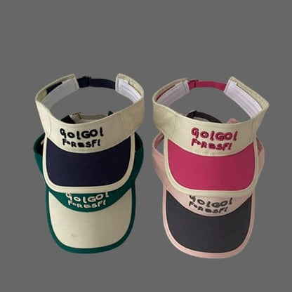 Lettering Two Embroidered Tone Visor Sun