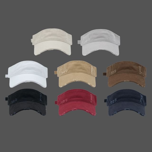 Distressed Plain Visor Sun