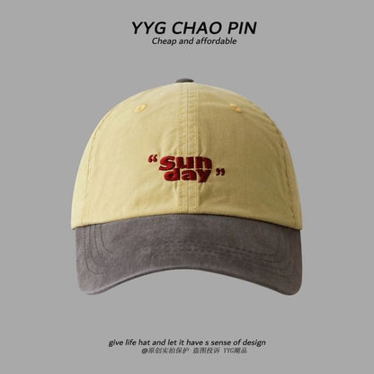 Cap Baseball Tone Embroidered Two Lettering