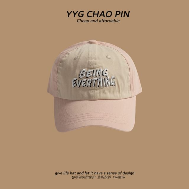 Cap Tone Two Lettering Baseball Embroidered