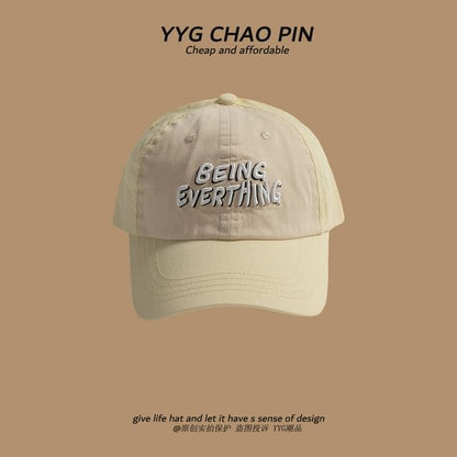 Cap Tone Two Lettering Baseball Embroidered