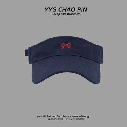 Embroidered Bow Sun Visor