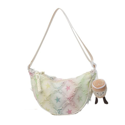 Crossbody Bag Distressed Fabric Patterned