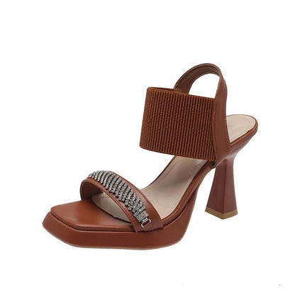 Wedge Rhinestone Sandals Heel