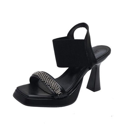 Wedge Rhinestone Sandals Heel