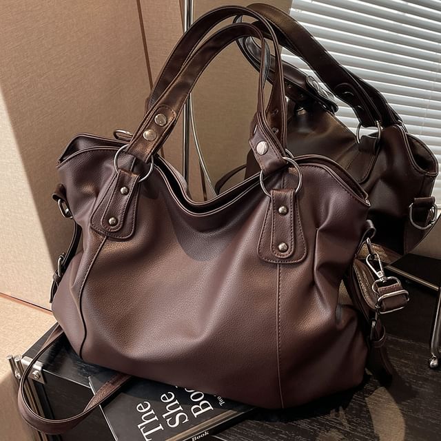 Bag Leather Faux Plain Tote