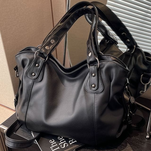 Bag Leather Faux Plain Tote