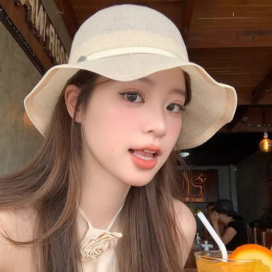 Linen Ruffle Bucket Cotton Hat