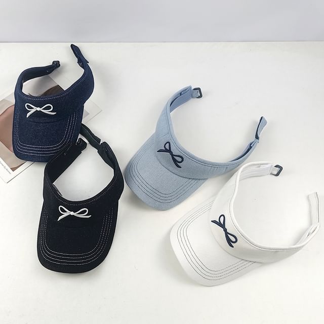 Sun Visor Embroidered Bow