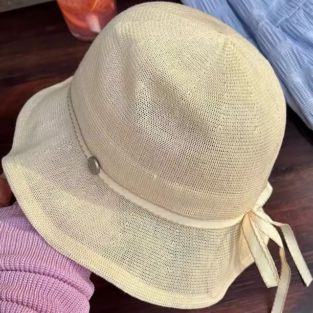 Linen Ruffle Bucket Cotton Hat