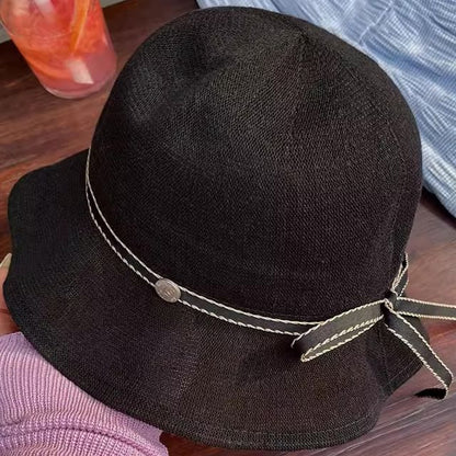 Linen Ruffle Bucket Cotton Hat