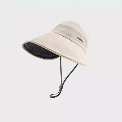 Lettering Embroidered Open Top Sun Hat