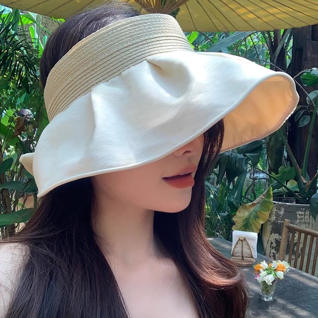 Ruffle Hat Sun Straw