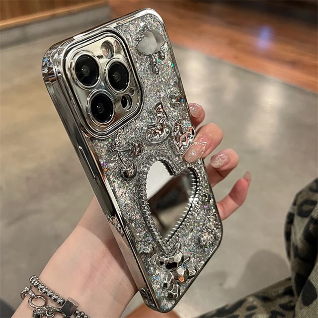 Heart Mirrored Phone Case / Strap / Set