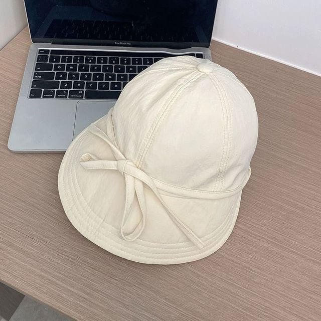 Bow Sun Hat Plain Dry Quick