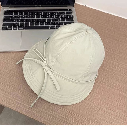 Bow Sun Hat Plain Dry Quick
