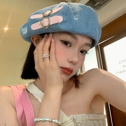 Beret Denim Buckled