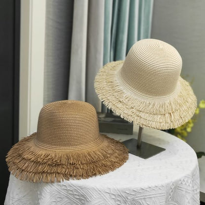 Straw Hat Sun Plain Fringed