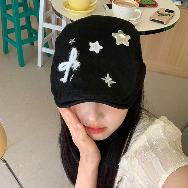 Flat Bow Star Cap Applique