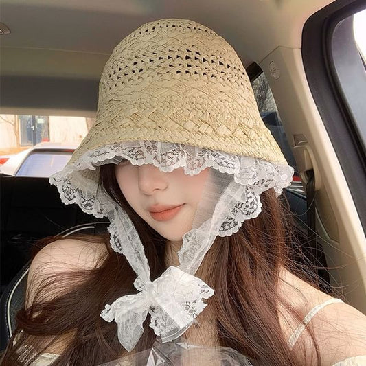 Hat Trim Lace Straw Bucket