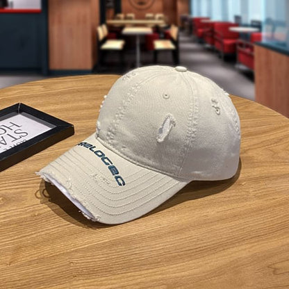 Baseball Cap Distressed Embroidered Lettering