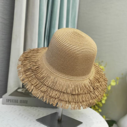 Straw Hat Sun Plain Fringed