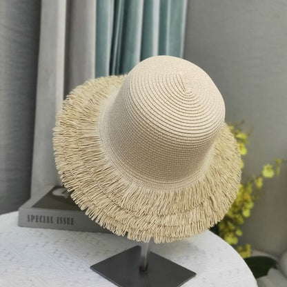 Straw Hat Sun Plain Fringed