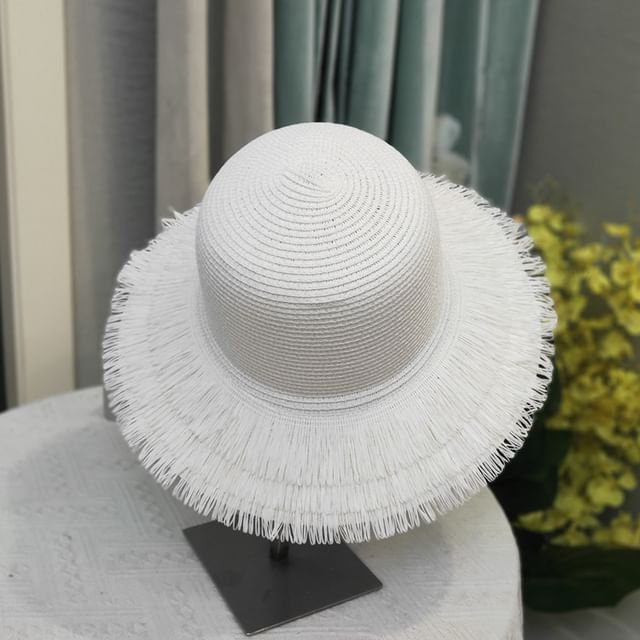 Straw Hat Sun Plain Fringed