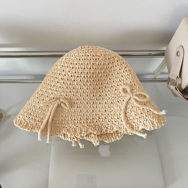 Bow Bucket Hat Knit