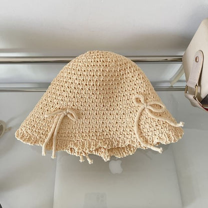 Bow Bucket Hat Knit