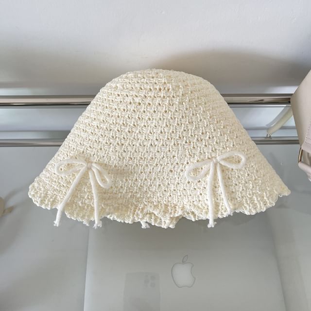 Bow Bucket Hat Knit