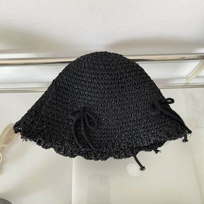 Bow Bucket Hat Knit