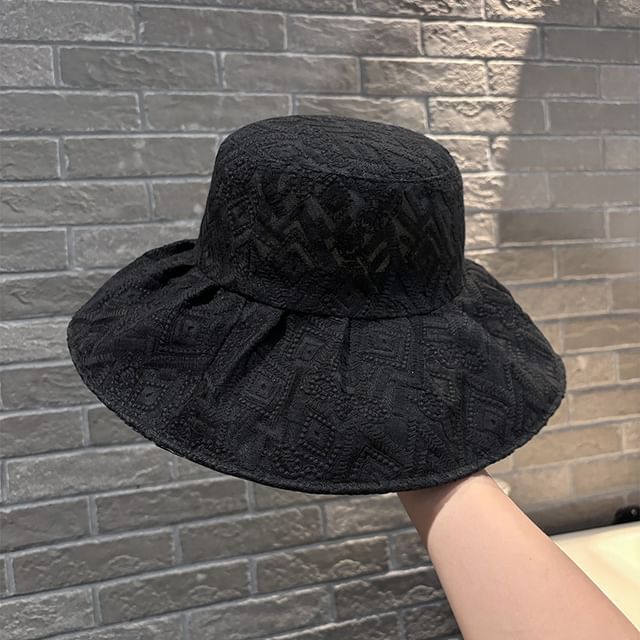Bucket Pattern Embroidered Hat