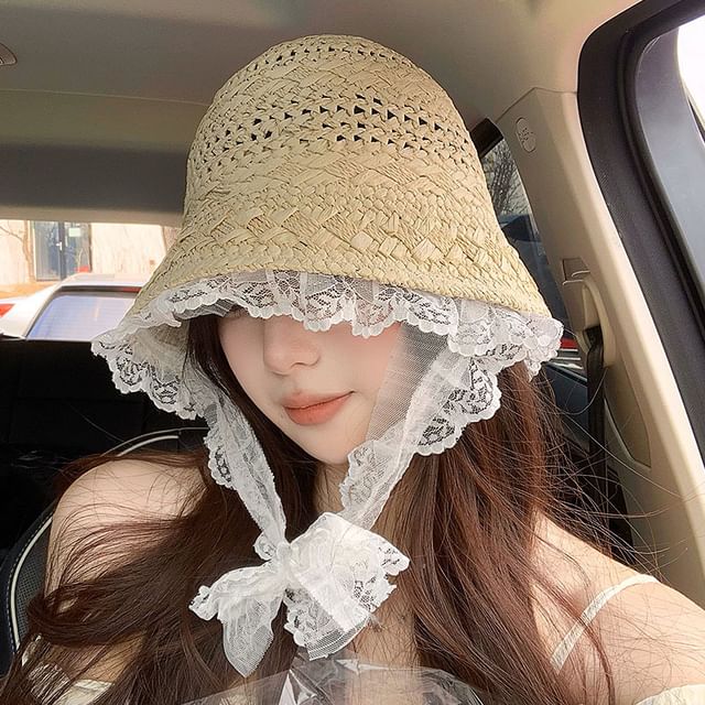 Hat Trim Lace Straw Bucket