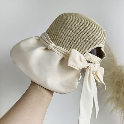 Hat Straw Sun Bow