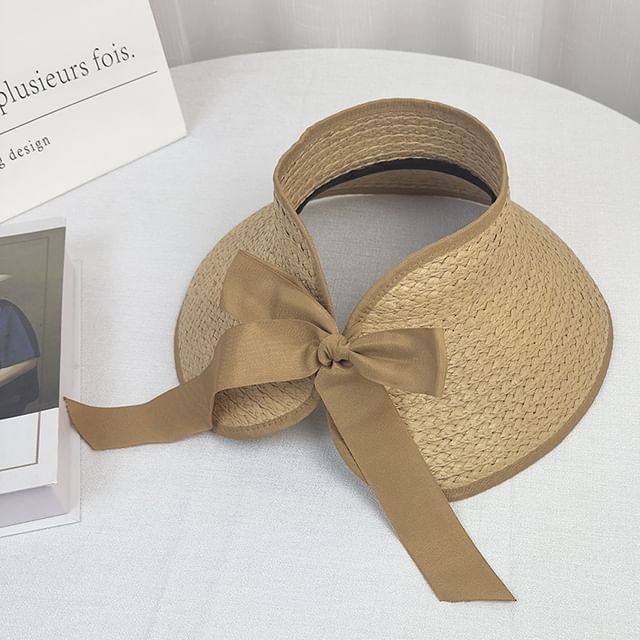 Wide Straw Sun Trim Contrast Brim Visor