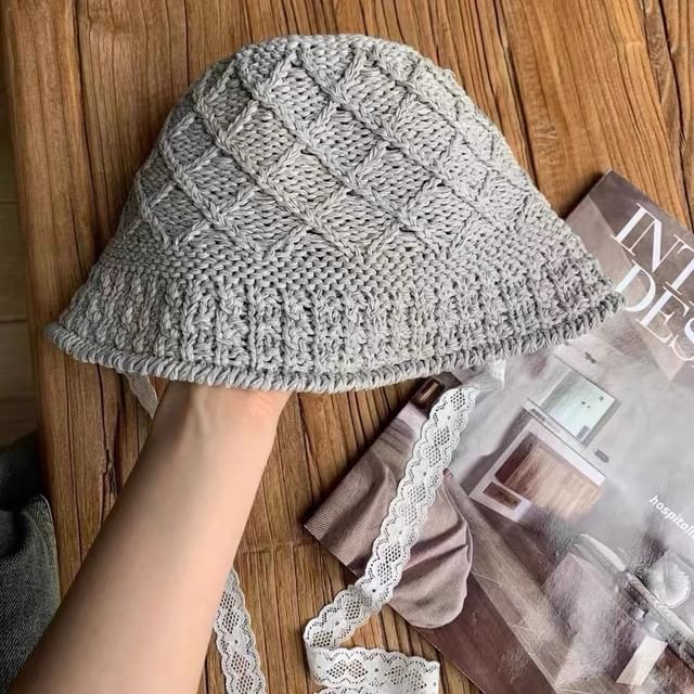 Plain Bucket Hat Knit