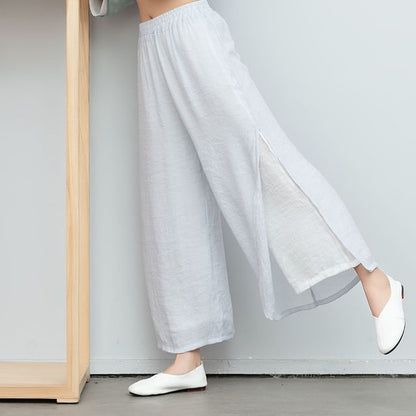 High Waist Layered Wide Leg Pants