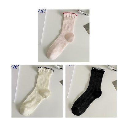 Contrast Trim Socks Set