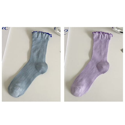 Contrast Trim Socks Set