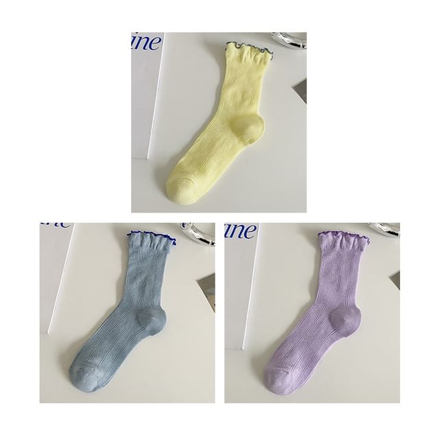 Contrast Trim Socks Set