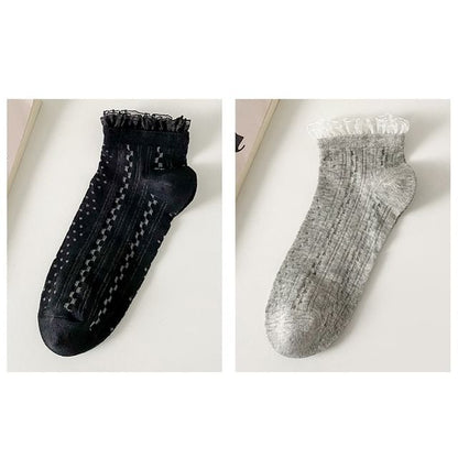 Lace Trim Socks Set