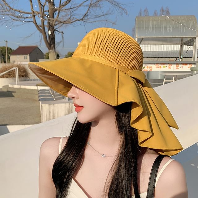 with Sun Bow Hat Neck Flap