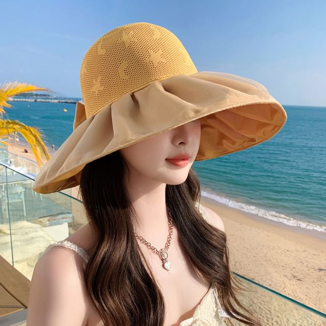 Ruched Patterned Sun Hat