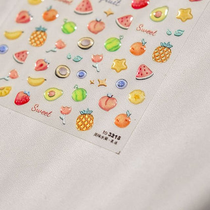 Peach / Heart / Fruit Nail Art Stickers