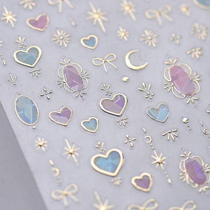 Heart Moon & Star Nail Art Stickers (Various Designs)