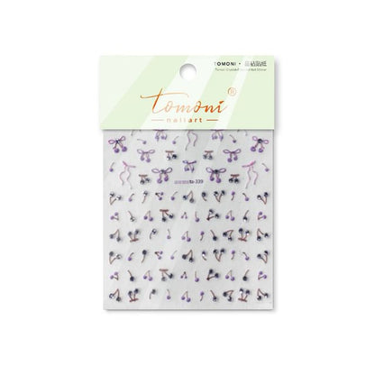 Bow Rhinestone Nail Art Stickers (Various Designs)