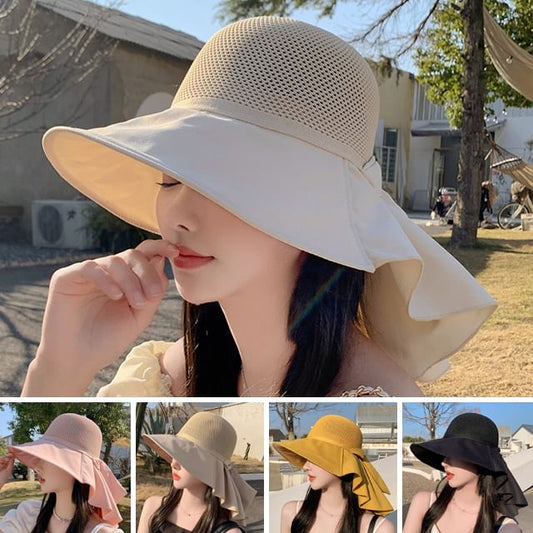 with Sun Bow Hat Neck Flap