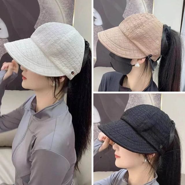 Open Plain Top Textured Hat