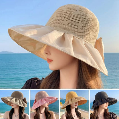 Ruched Patterned Sun Hat